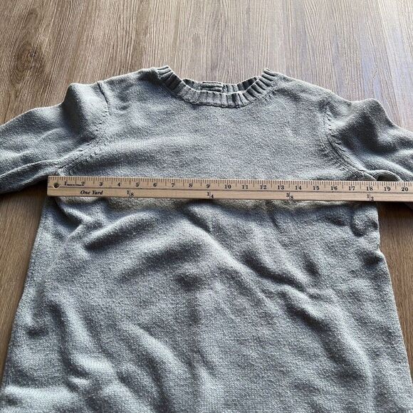 J Jill Women Size Small Steel Blue Cotton Button Back Pullover Sweater - Picture 3 of 8